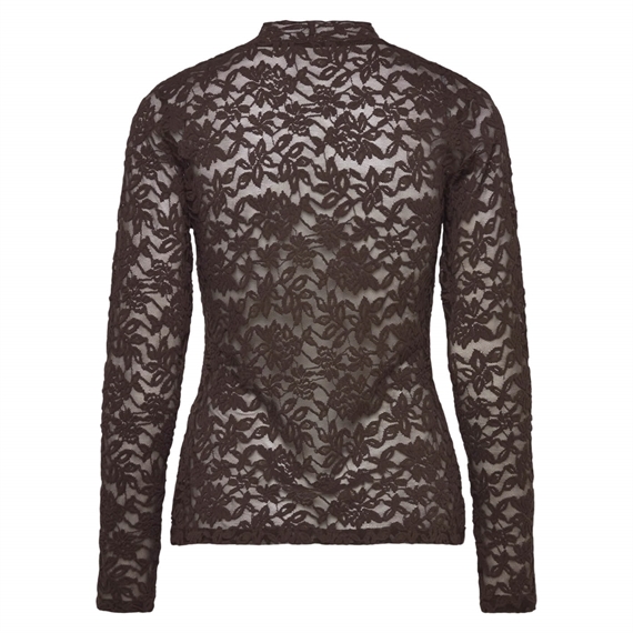 Rosemunde RWDelicia Lace LS Turtleneck T-shirt, Mole